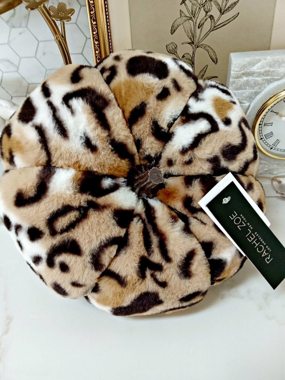 NEW! RACHEL ZOE PLUSH ANIMAL PRINT LEOPARD PRINT 11" PUMPKIN